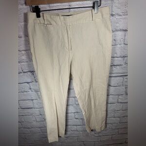 Talbots white and tan‎ Striped Pants women’s size 6 curvy